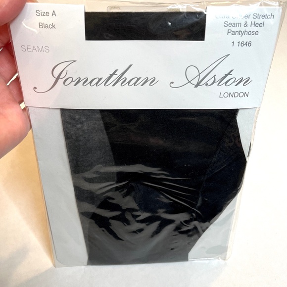 Jonathan Aston Back Seam Pantyhose Tights Size A Small Sheer Retro Burlesque New - Picture 1 of 5